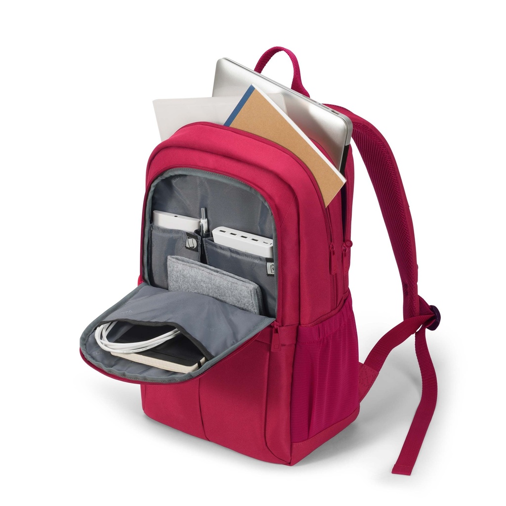 Dicota sac à dos informatique eco scale, pour ordinateurs portables jusqu'à 15,6 pouces, rouge