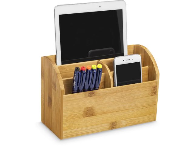 Cep desk organizer en bambou, 5 compartiments