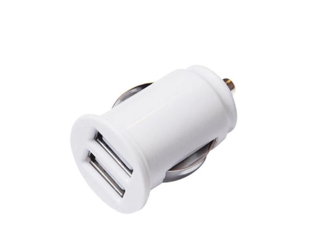 Greenmouse chargeur de voiture dual, 2 x usb-a, blanc