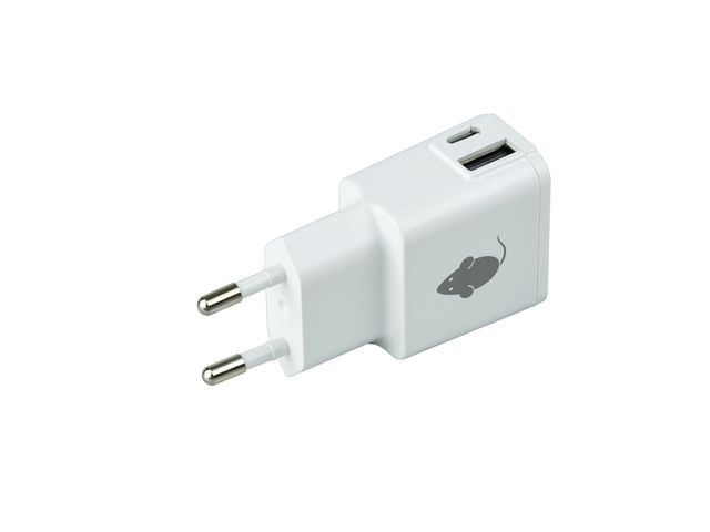 Greenmouse chargeur dual 1 x usb-a et 1 x usb-c, blanc