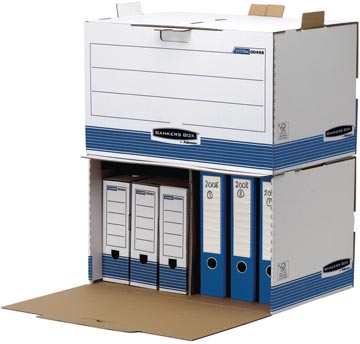 Bankers box boîte à archives, format 54 x 32,5 x 37,5 cm, bleu