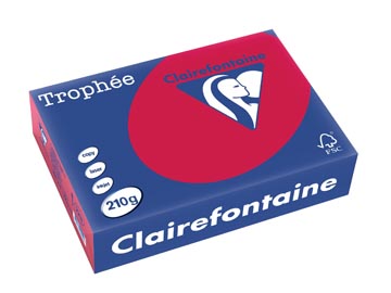 Clairefontaine Trophée Intens, papier couleur, A4, 210 g, 250 feuilles, rouge groseille