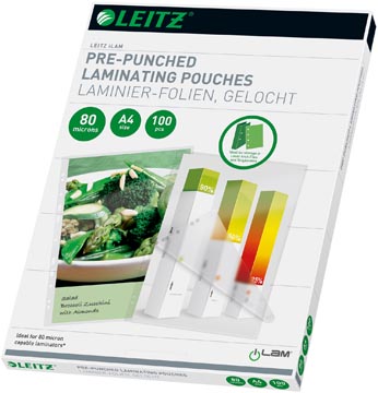 Leitz iLAM pochette à plastifier ft A4, 160 microns (2 x 80 microns), perforée, paquet de 100 pièces