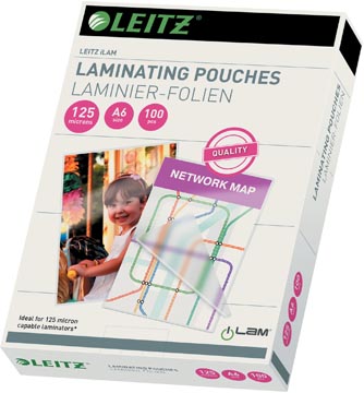 Leitz Ilam pochette à plastifier ft A6, 250 microns (2 x 125 microns), paquet de 100 pièces