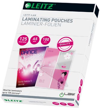 Leitz Eva pochette à plastifier ft A5, 250 microns (2 x 125 microns), paquet de 100 pièces