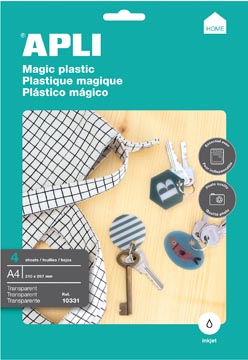 Apli plastique dingue magic plastic, paquet de 4 feuilles