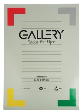 Gallery bloc de dessin 190 g/m², papier extra sans bois, 20 feuilles, ft 29,7 x 42 cm (a3)
