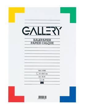 Gallery papier calque, ft 21 x 29,7 cm (a4), bloc de 20 feuilles