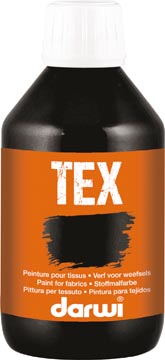 Darwi peinture textile tex, 250 ml, noir