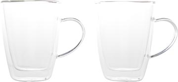 Cosy isolate verre à thé 25 cl, en verre, 8,5 x 11 cm, set de 2 pièces