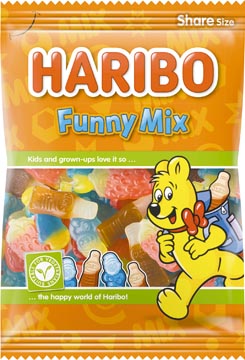 Haribo bonbons funny mix, sachet de 185 g