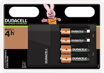 Duracell chargeur hi-speed value charger, 2 aa en 2 aaa piles inclus, sous blister