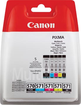 Canon cartouche d'encre pgi-570gbk, 1.105 - 780 pages, oem 0372c004, 4 couleurs