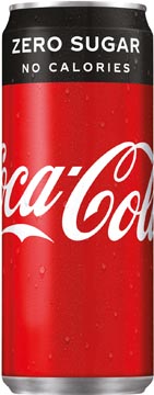 Coca-cola zero boisson rafraîchissante, sleek canette de 33 cl, paquet de 24 pièces