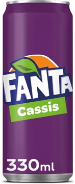 Fanta cassis boisson rafraîchissante, sleek canette de 33 cl, paquet de 24 pièces