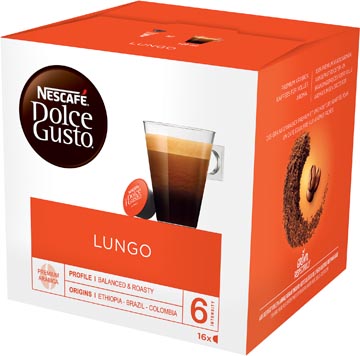 Nescafé dolce gusto dosettes de café, lungo, paquet de 16 dosettes