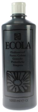 Talens ecola gouache flacon de 1000 ml, noir