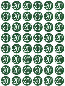 Agipa etiquettes remises -20%, vert, paquet de 192 pièces, amovible