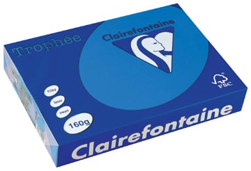 Clairefontaine trophée intens, papier couleur, a4, 160 g, 250 feuilles, turquoise