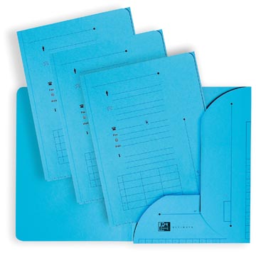 Oxford ultimate sous-dossiers, format a4, en carton, avec 2 rabats, paquet de25 pièces, bleu