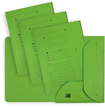 Oxford ultimate sous-dossiers, format a4, en carton, avec 2 rabats, paquet de25 pièces, vert