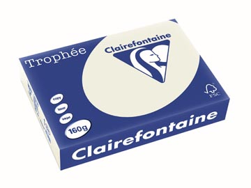 Clairefontaine trophée pastel, papier couleur, a4, 160 g, 250 feuilles, gris perle
