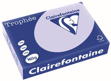 Clairefontaine trophée pastel, papier couleur, a4, 160 g, 250 feuilles, lilas