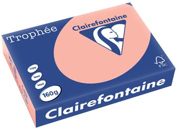 Clairefontaine trophée pastel, papier couleur, a4, 160 g, 250 feuilles, pêche