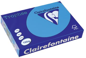 Clairefontaine trophée intens, papier couleur, a4, 160 g, 250 feuilles, bleu royal