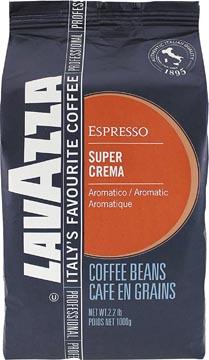 Lavazza café en grains super crema, sac de 1 kg