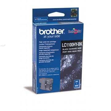 Brother cartouche d'encre, 900 pages, oem lc-1100hybk, noir