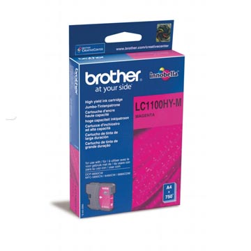 Brother cartouche d'encre, 750 pages, oem lc-1100hym, magenta