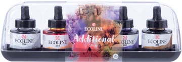 Talens ecoline peinture à l'eau flacon de 30 ml, set de 5 flacons en couleurs supplémentaires