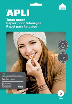 Apli papier transfert pour impression de tatouages, paquet de 2 feuilles