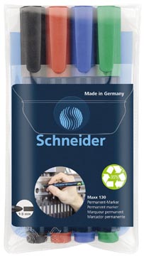 Schneider marqueur permanent maxx 130 assorti, 4 pièces