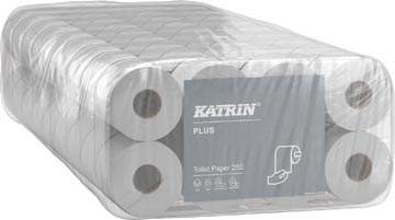 Katrin plus papier toilette soft, 3 plis, 250 feuilles par rouleau, paquet de 8 rouleaux