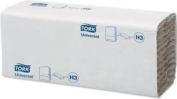 Tork universal essuie-mains en papier, 1 pli 192 feuilles, système h3, blanc, paquet de 24 pièces