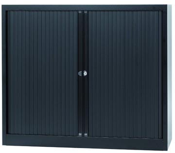 Bisley armoire à rideaux, ft 103 x 120 x 43 cm (h x l x p), 2 tablettes, noir