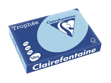 Clairefontaine trophée pastel, papier couleur, a4, 120 g, 250 feuilles, bleu