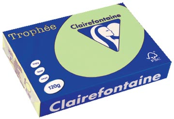 Clairefontaine trophée pastel, papier couleur, a4, 120 g, 250 feuilles, vert