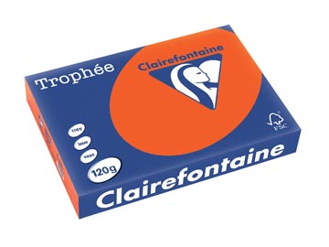 Clairefontaine trophée intens, papier couleur, a4, 120 g, 250 feuilles, églantine
