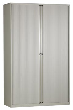 Bisley armoire à rideaux, ft 198 x 120 x 43 cm (h x l x p), 4 tablettes, gris clair