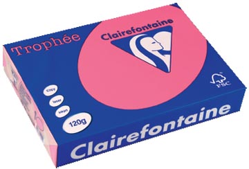 Clairefontaine trophée intens, papier couleur, a4, 120 g, 250 feuilles, fuchsia