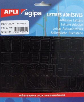 Agipa étiquettes chiffres et lettres hauteur des lettres 20 mm (l x h), 184 lettres