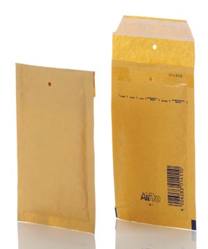 Bong airpro enveloppes à bulles d'air, ft 100 x 165 mm, avec bande adhésive, boîte de 200 pièces, brun