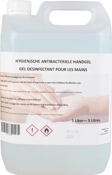 Gel mains hygiénique antibactérien, recharge de 5 litres