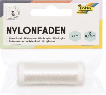 Folia fil de nylon sur bobine, 0,3 mm x 70 m
