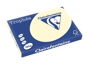 Clairefontaine trophée pastel, papier couleur, a3, 120 g, 250 feuilles, ivoire