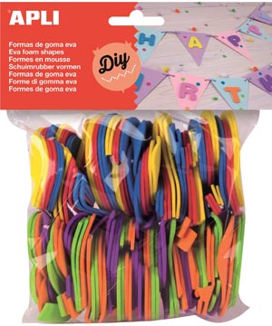Apli kids chiffres en mousse caoutchouc, blister de 120 pièces en couleurs assorties