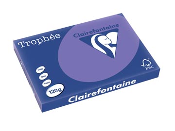 Clairefontaine trophée intens, papier couleur, a3, 120 g, 250 feuilles, violet